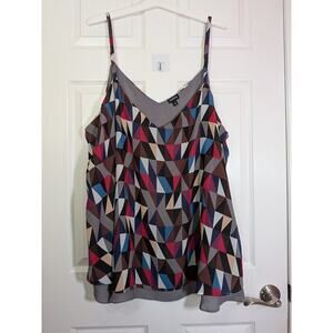 Torrid Multicolored geometric patter chiffon top